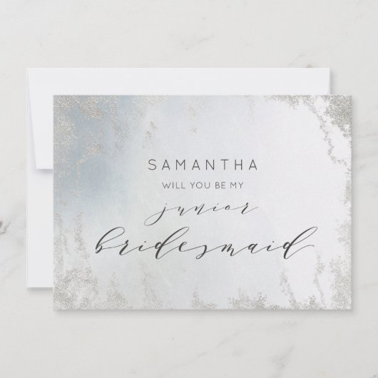 Ombre Dusty Blue Frost Junior Bridesmaid Vorschlag (Vorderseite)