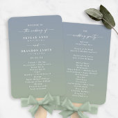 Ombre Dusty Blue & Green Wedding Zeremony Program Fächer