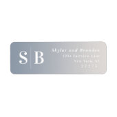 Ombre Dusty Blue & Ivory Wedding Rücksendeadresse (Vorne)