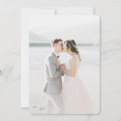 Ombre Dusty Blue & Ivory with Script Photo Wedding Save The Date (Rückseite)
