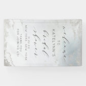 Ombre Dusty Blue Mattiert Brautparty Willkommen Banner (Horizontal)