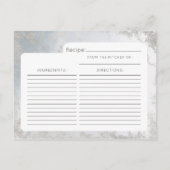 Ombre Dusty Blue Mattiert Bridge to Be Recipe Card Ankündigungspostkarte (Rückseite)