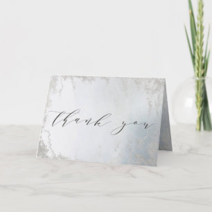 Ombre Dusty Blue Mattiert Foil Custom Wedding Foto Dankeskarte