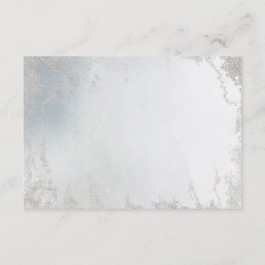 Ombre Dusty Blue Mattiert Foil Wedding Information Begleitkarte (Rückseite)