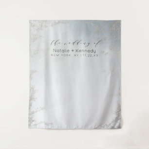 Ombre Dusty Blue Mattiert Luxe Foto Stand Hintergr Wandteppich