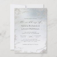 Ombre Dusty Blue Mattiert Silver Foil Chic Wedding