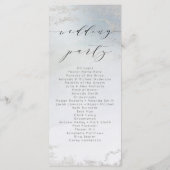 Ombre Dusty Blue Mattiert Silver Wedding Zeremonie Programm (Rückseite)