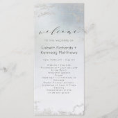 Ombre Dusty Blue Mattiert Silver Wedding Zeremonie Programm (Vorderseite)