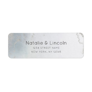 Ombre Dusty Blue Mattiert Wedding Rücksendeadresse