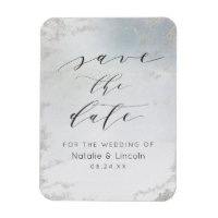 Ombre Dusty Blue Mattiert Wedding Save the Date