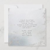 Ombre Dusty Blue Mattierte Liebe und Dank Square Dankeskarte (Rückseite)