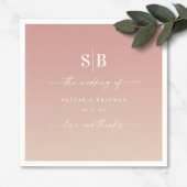Ombre Dusty Pink & Champagne Mit Monogramm Wedding Serviette