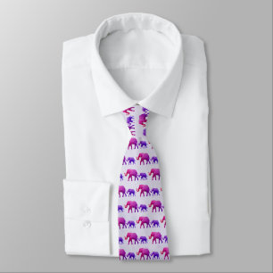 Ombre Elephants Design Neck Tie Krawatte