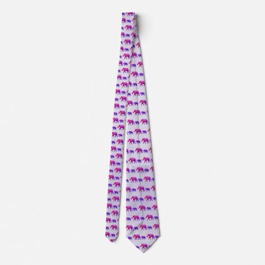 Ombre Elephants Design Neck Tie Krawatte (Rückseite)