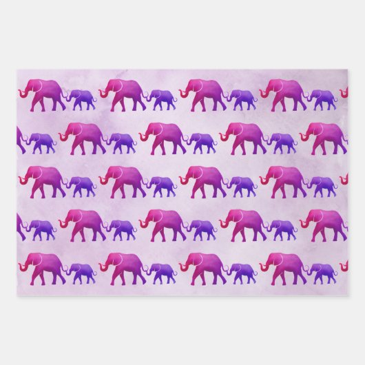 Ombre Elephants Geschenkpapier Set (Vorderseite 2)