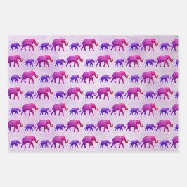 Ombre Elephants Geschenkpapier Set
