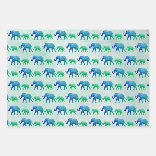 Ombre Elephants Geschenkpapier Set (Vorderseite 2)