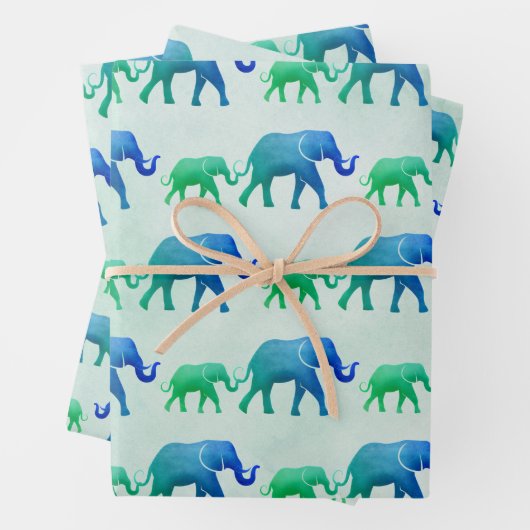 Ombre Elephants Geschenkpapier Set (Beispiel)