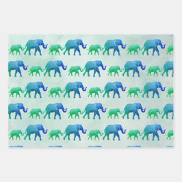 Ombre Elephants Geschenkpapier Set