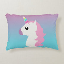Ombre Emoji Einhorn-Kissen