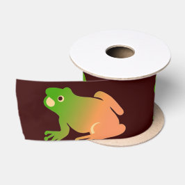Ombre Farbblockfrosch auf Braun Satinband