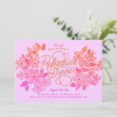 Ombre Floral Hand Lettered Probe Dinner Einladung (Stehend Vorderseite)