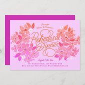 Ombre Floral Hand Lettered Probe Dinner Einladung (Vorne/Hinten)