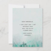 Ombre Forest Watercolor wirst du mein Blumenmädche Einladung (Rückseite)