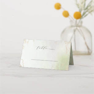 Ombre-Frühlingsgrün-Goldfolie-Hochzeitstisch-Numme Platzkarte