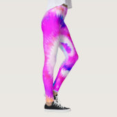 Ombre Gefärbte Krawatte Rainbow Swirl Fuchsia Leggings (Rechts)