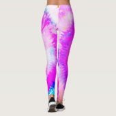 Ombre Gefärbte Krawatte Rainbow Swirl Fuchsia Leggings (Rückseite)