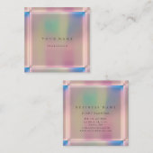 Ombre Gerahmt einfach Berufliche Holografische Ros Quadratische Visitenkarte (Vorne/Hinten)