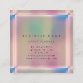Ombre Gerahmt einfach Berufliche Holografische Ros Quadratische Visitenkarte (Rückseite)