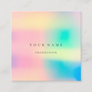 Ombre Gerahmt, einfach Berufliche Holograph Pastel Quadratische Visitenkarte