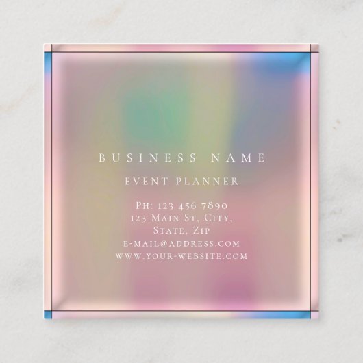 Ombre Gerahmt einfach Beruflicher Goldmindestwert Quadratische Visitenkarte (Rückseite)