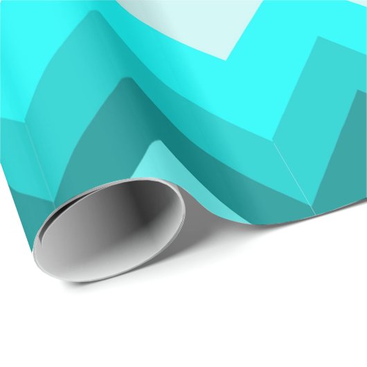 Ombre Girly Muster Aquamarin Türkis Zickzack Geschenkpapier (Rolleneckpunkt)