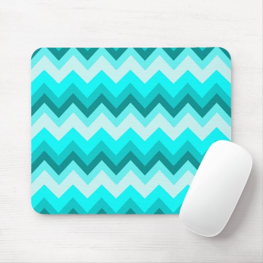 Ombre Girly Muster Aquamarin Türkis Zickzack Mousepad (Mit Mouse)