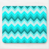 Ombre Girly Muster Aquamarin Türkis Zickzack Mousepad (Vorne)