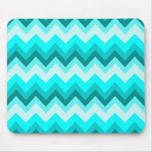 Ombre Girly Muster Aquamarin Türkis Zickzack Mousepad