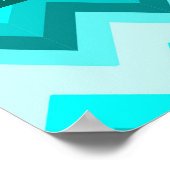 Ombre Girly Muster Aquamarin Türkis Zickzack Poster (Ecke)