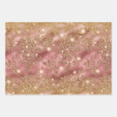 Ombre Glitter Blumenmuster mit Funkeln Geschenkpapier Set (Vorderseite 2)