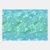 Ombre Glitter Blumenmuster mit Funkeln Geschenkpapier Set (Vorderseite 3)