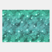 Ombre Glitter Blumenmuster mit Funkeln Geschenkpapier Set (Vorderseite 3)