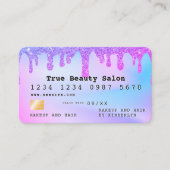 Ombre glitter credit card monogram visitenkarte (Vorderseite)