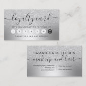 Ombre Glitter des Makes-up silbernes metallische Treuekarte (Vorne/Hinten)