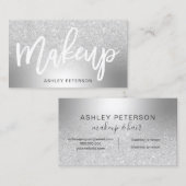Ombre Glitter des Makes-up silbernes metallische Visitenkarte (Vorne/Hinten)