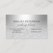 Ombre Glitter des Makes-up silbernes metallische Visitenkarte (Rückseite)