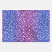 Ombre Glitter Diamant-Muster mit Funkeln Geschenkpapier Set (Vorderseite 2)
