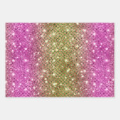Ombre Glitter Diamant-Muster mit Funkeln Geschenkpapier Set (Vorderseite)