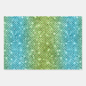 Ombre Glitter Diamant-Muster mit Funkeln Geschenkpapier Set (Vorderseite 3)